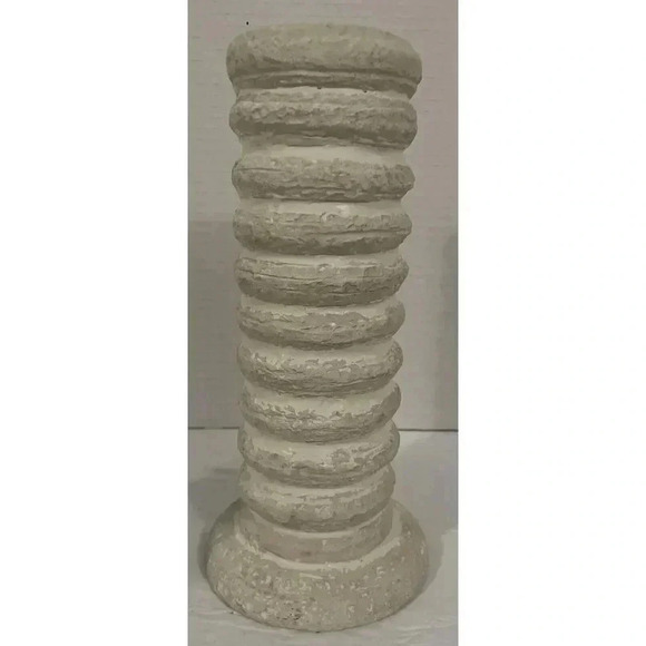 Stone Pillar Candle Holder 9.5”Candle Up To 1.5” Medium Beige Trend Candle Run - Picture 2 of 8
